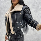 Fall Coat Lamb Wool Short Coat Zipper Machine Car Jacket